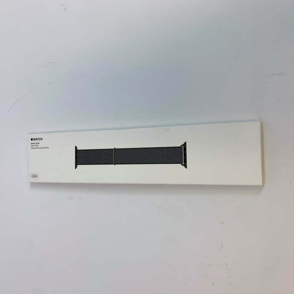 Apple Watch Rubber 42mm Dark Olive Hook and Loop Closure‎